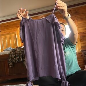 Purple Off-Shoulder Blouse